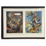 Leonardo Nierman Framed Abstract Violin Duo