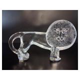 Large Kosta Boda Clear Glass Lion Figurine