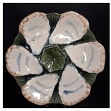 Antique French Longchamp Mjolica Oyster Plate