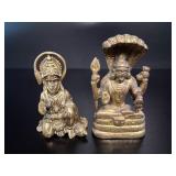 Indian Artisan: Pair Vintage Brass Hindu Deities