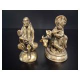 Indian Artisan Brass Sai Baba & Krishna Figures