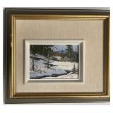 Signed Louis Pierre Boucher Winter Landscape Oil