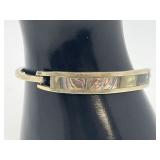 Mexican Alpaca & Abalone Inlay Bangle VTG