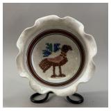 Vintage Greek Panagiotakis Ceramic Ruffled Bowl