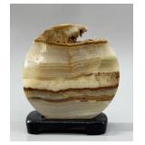 Banded Calcite Scholar's Stone on Stand