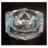 1968 Czech Bohemian Engraved Crystal Ashtray