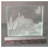 Tony Lee - frosted glass engraved signed on