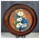 Mid-Century Abstract Floral Studio Pottery Charger