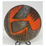 Signed Metal mid-century modern decorative plate