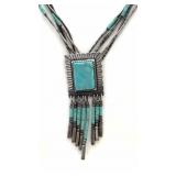 Signed Sterling Turquoise Navajo Necklace