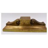 Art Deco Brass Pen Holder and Inkwell