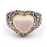 Sterling Mother of Pearl Heart Ring