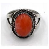 Coral Sterling Ring