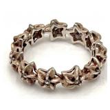 Sterling CZ Designer Star Ring