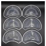 6 Val St. Lambert Crystal Regent Crescent Plates