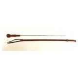 Antique Leather Riding Crop with Sword