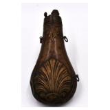 Antique Copper Civil War Era Black Powder Flask