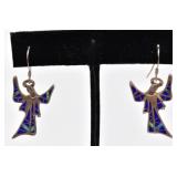 Sterling Lapis Lazuli Opal Angel Earrings