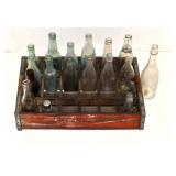 Asst Bottles with Wood Coca Cola Bottle Tray