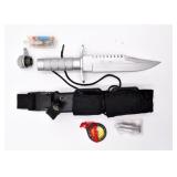 Large Survival Knife w/ Sheath & Accessories