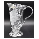 Savannah Clear Frosted Grapes Block Crysta Pitcher
