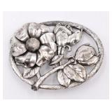 Silver Flower Brooch