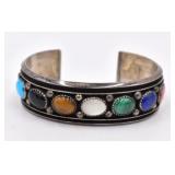 Sterling Semi-Precious Stone Cuff Bracelet