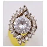 Designer Sterling Clear Stone Ring