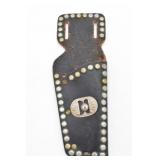 Vintage Black Leather and Silver Gun Holster