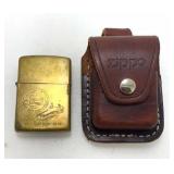 USS Kitty Hawk Brass Zippo Lighter & Case