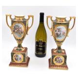 Pair Royal Vienna Porcelain Urn/Vase