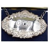 English Sterling Gin Decanter Label