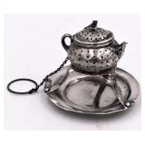 Sterling Teapot Infuser with Stand