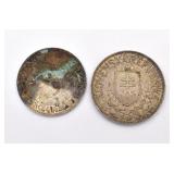 2 Wartime Slovakian Silver Coins