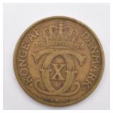 1926 Denmark 2 Kroner Bronze Coin