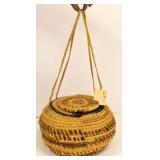 Handmade African Woven Seagrass Basket With Lid