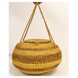 Handmade African Woven Seagrass Basket With Lid