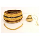 2 Handmade African Seagrass Woven Baskets