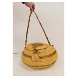 Handmade African Woven Seagrass Basket With Lid