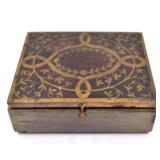 Art Deco German Brass Mahogany Wood Box