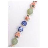 Chinese Porcelain Jade Bead Necklace