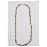 Multi-Strand Tri-Color Woven Necklace