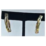 Italian Sterling Tri-Color Woven Post Earrings