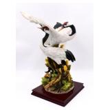 Montefiori Sculpture-Red Crowned Cranes on Base