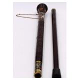Knob Handle Walking Stick with Chain