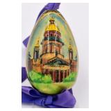 Hand Painted Lacquer Russian Egg Ornament