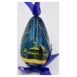 Hand Painted Lacquer Russian Egg Ornament