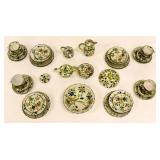 Cantagalli Italy Faience Majolica Dishes App 64 pc