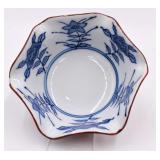Scalloped Asian Blue Bowl
