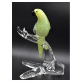 Murano Glass Tall Parrot on Branch